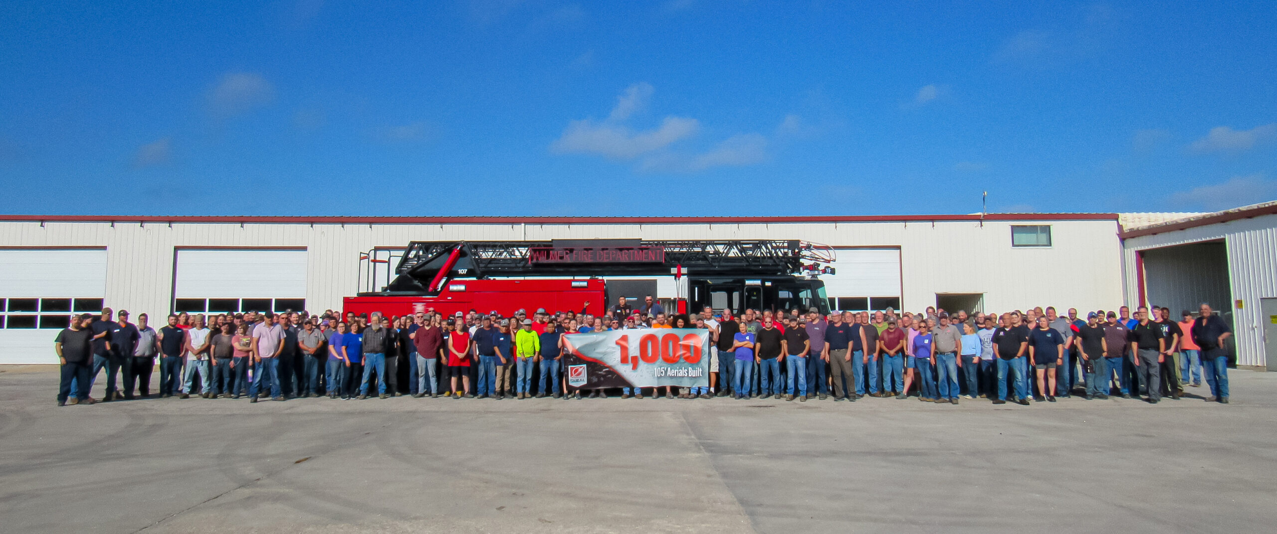 1000th aerial fire truck manufactured by Smeal